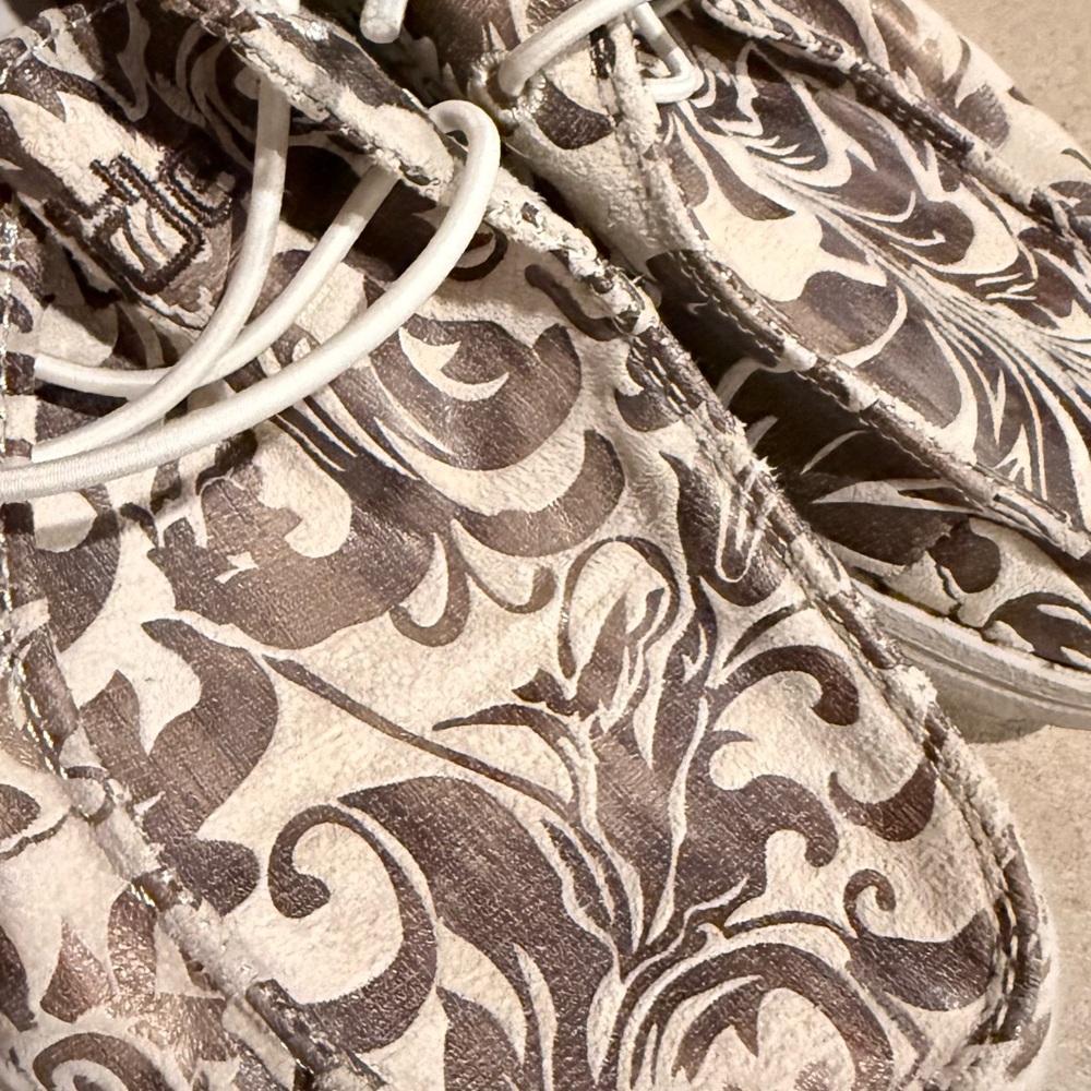 Hey Dude Cream and Brown Floral Print Flats - Picture 5 of 10